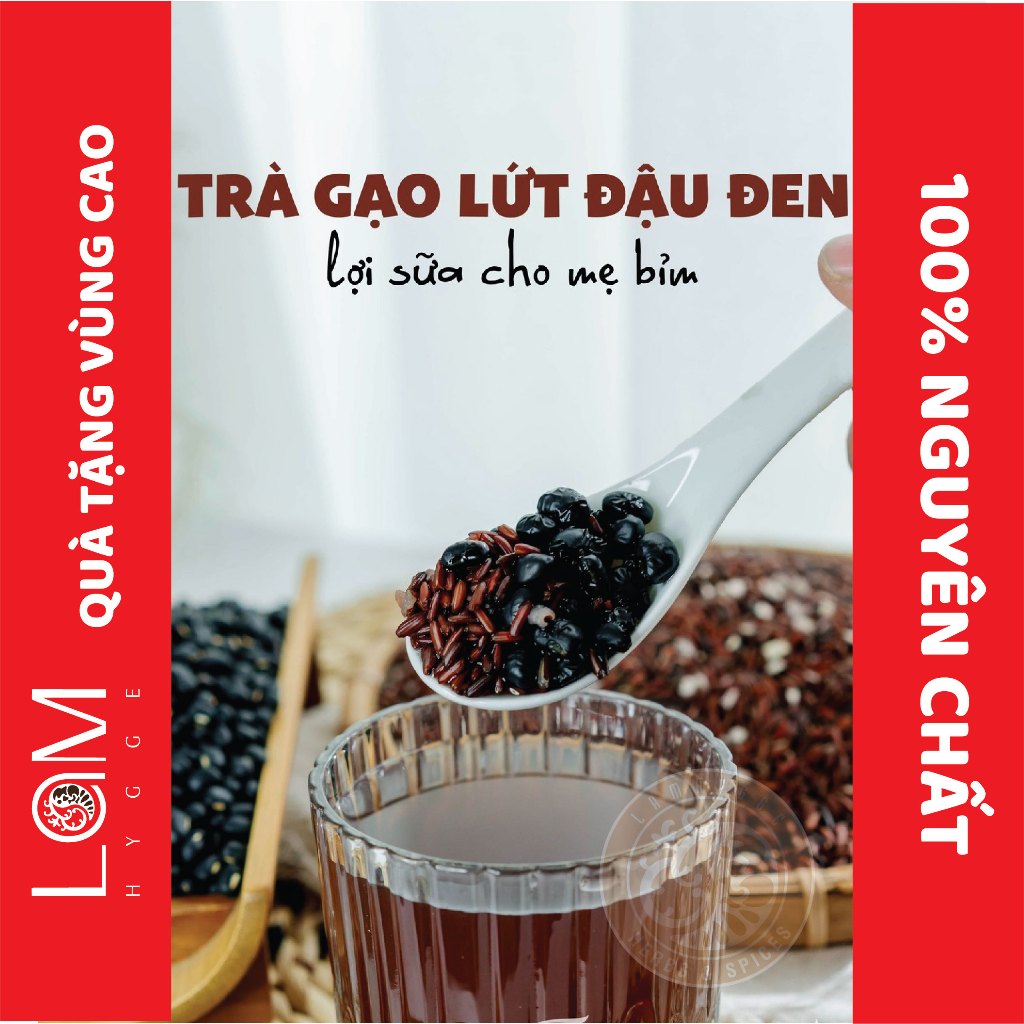 Trà gạo lứt huyết rồng mix đậu đen xanh lòng 500g thượng hạng LAM HYGGE hỗ trợ giúp đẹp da, thanh nhiệt