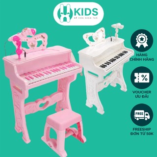 Đàn Piano mini cao cấp cỡ lớn X KIDS cho bé kèm mic thu âm, ghế ngồi, kết nối điện thoại, bàn phím chữ Tiếng Anh