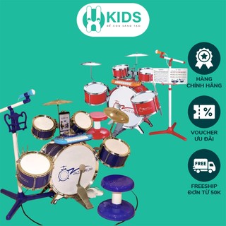 Bộ trống Jazz Drum cỡ lớn có phím đàn piano cao cấp cho bé X KIDS đầy đủ chi tiết kèm ghế ngồi và mic hát