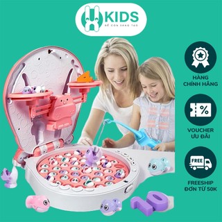 Đồ chơi câu cá nam châm 4in1 có cân toán học X KIDS phát nhạc Tiếng Anh, thẻ bảng chữ số, sạc pin bằng USB và 45 cá nhỏ