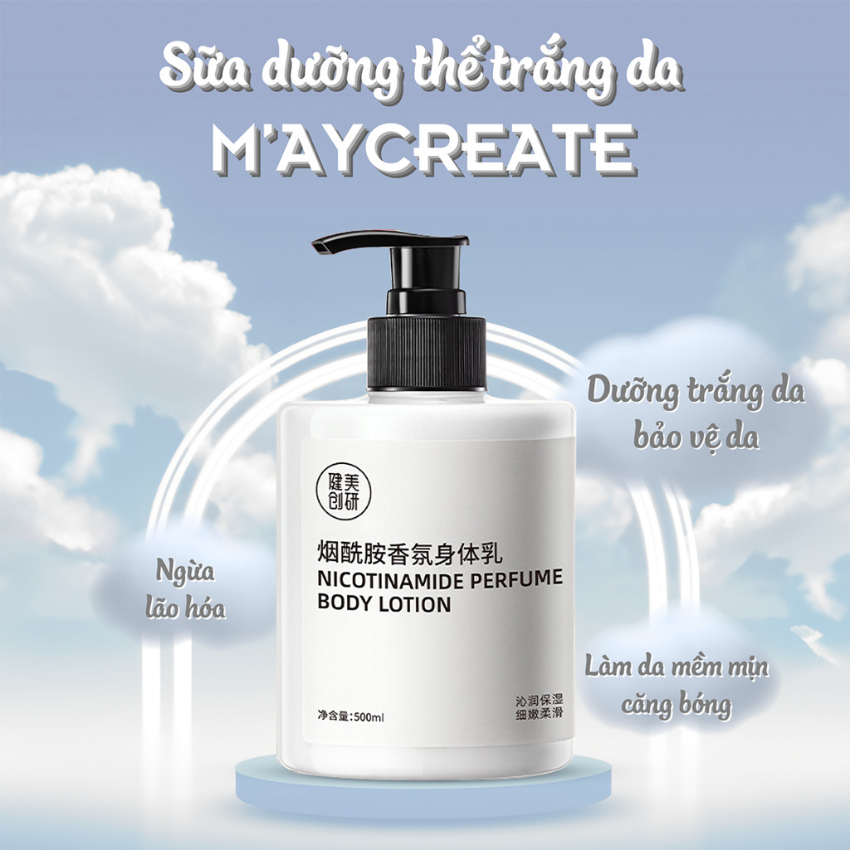 Sữa Tắm Và Dưỡng Thể Dưỡng Trắng Sữa Dưỡng Thể Niacinamide 500ml Hương Nước Hoa Quyến Rũ 500ML