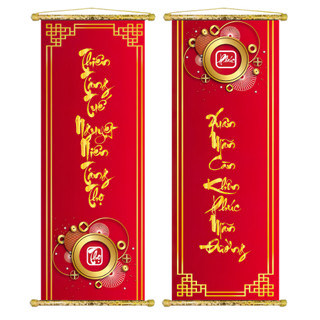 "thiên tăng tuế nguyệt niên tăng thọ, xuân mãn càn khôn phúc mãn đường - tranh liễn câu đối trang trí tết 2024