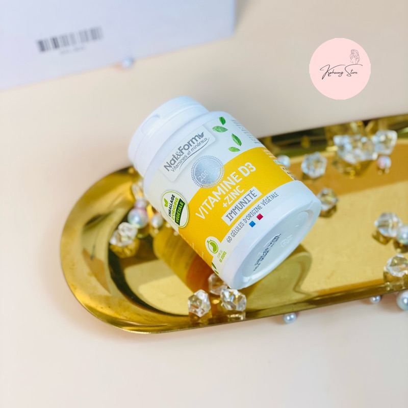 Viên uống tăng đề kháng NAT FORM VITAMINE D3 + ZINC 60 viên của Pháp 24,5g