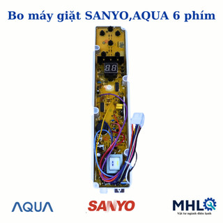 Bo máy giặt sanyo aqua 6 phím dùng chung loại 1 giắc và 2 giắc,bo mạch máy giặt mono cửa trên