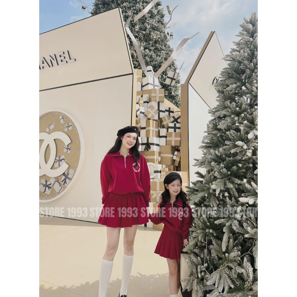 SET VÁY ĐÔI ĐỎ MẸ CON- B498