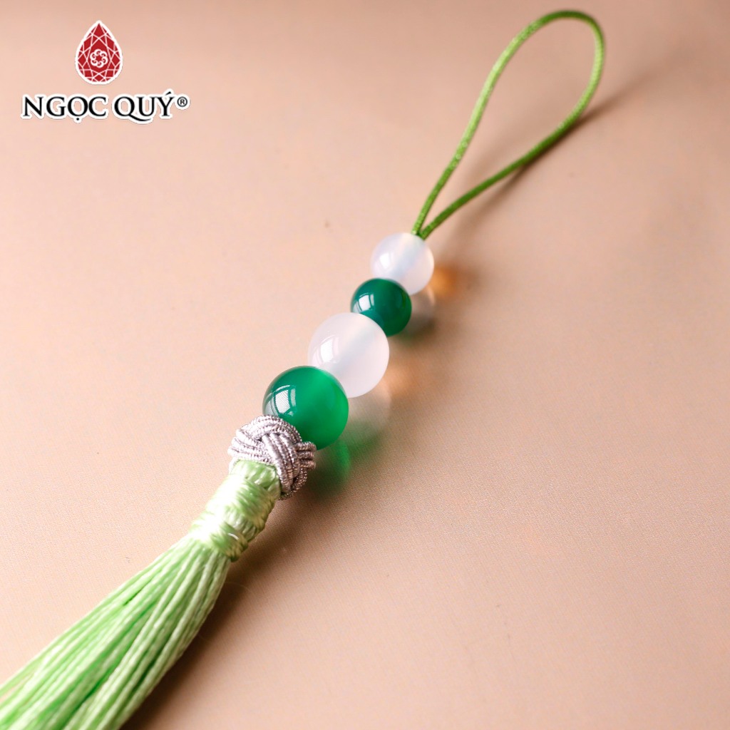 Móc khóa, treo tuarua trang trí hạt đá thiên nhiên - Ngọc Quý