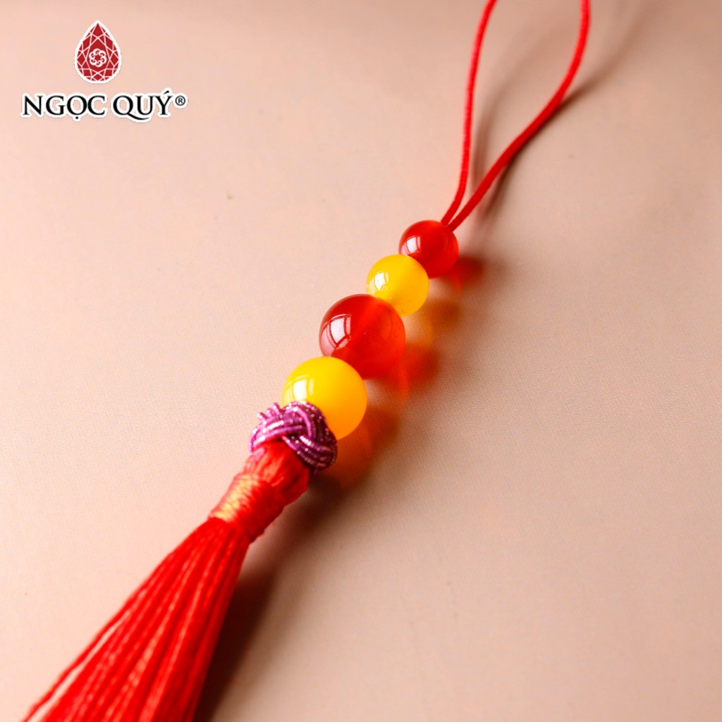 Móc khóa, treo tuarua trang trí hạt đá thiên nhiên - Ngọc Quý