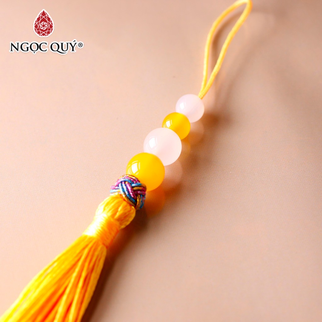 Móc khóa, treo tuarua trang trí hạt đá thiên nhiên - Ngọc Quý