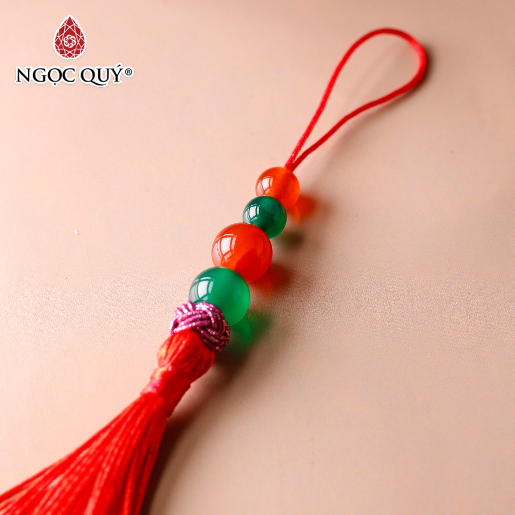 Móc khóa, treo tuarua trang trí hạt đá thiên nhiên - Ngọc Quý