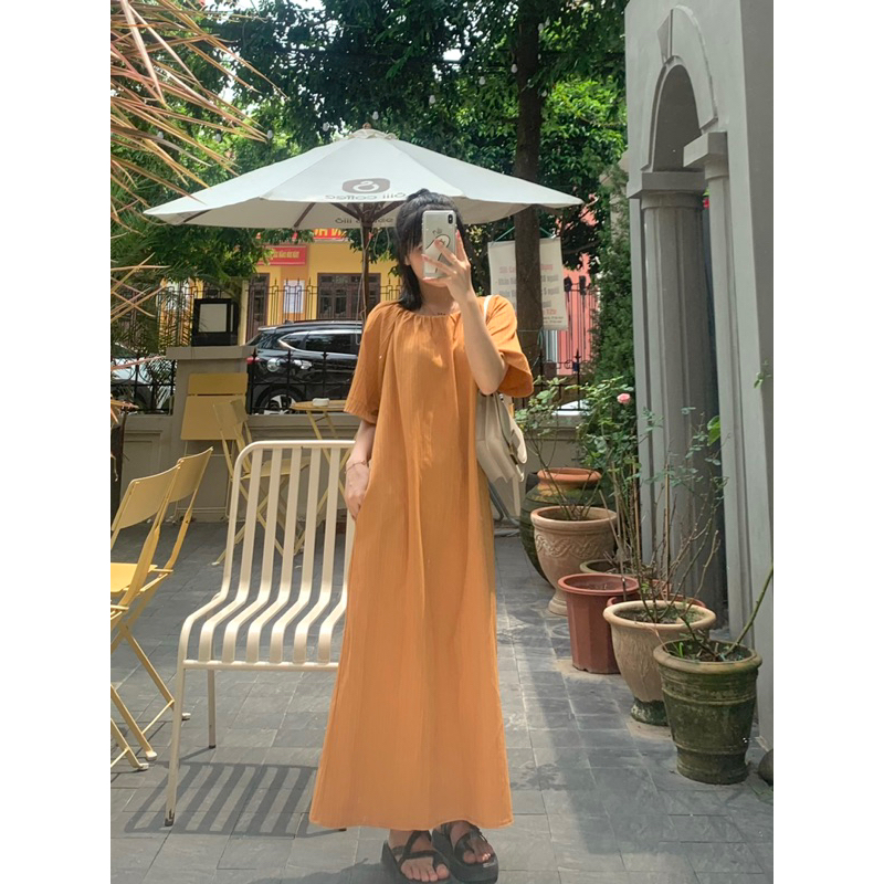 Váy suông đũi dáng dài, có túi sườn - ảnh chính chủ