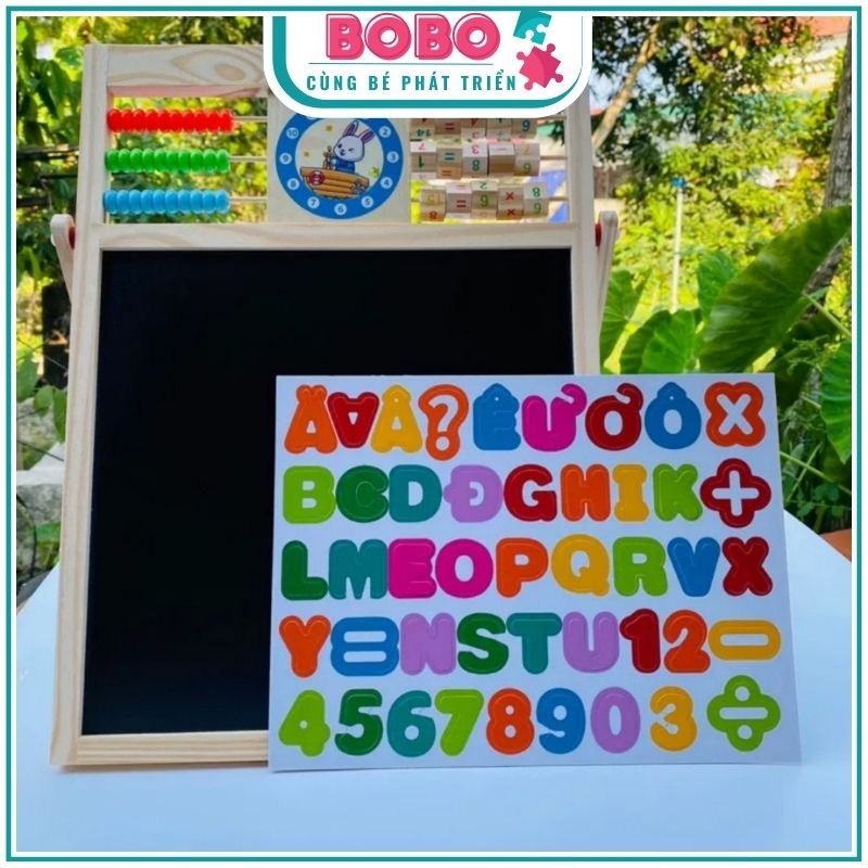 Bảng Từ Ghép Nam Châm Chữ Và Số - Bảng Edu Ghép Gỗ Hai Mặt Thông Minh - Đồ Chơi Cho Bé Học Tư Duy Thông Minh