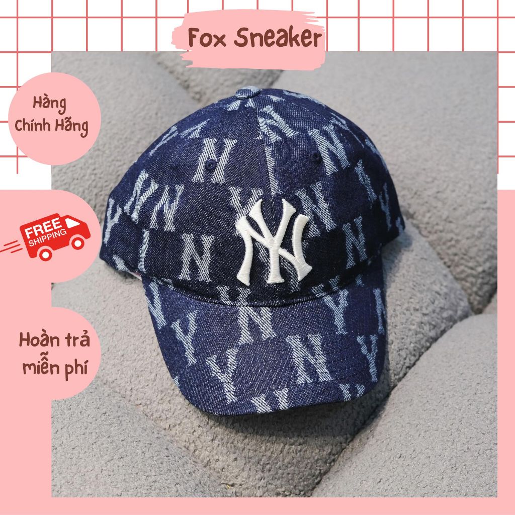 Mũ Nón MLB Ny Denim Xanh Đậm Hàng Chính Hãng | Fox Sneaker