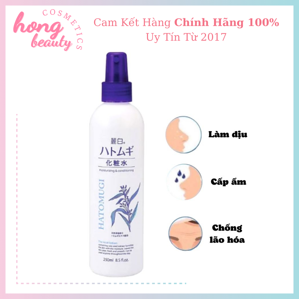 Xịt Khoáng Dương Ẩm, Sáng Da Hatomugi Moisturizing & Conditioning The Mist lotion 250ml Nhật Bản