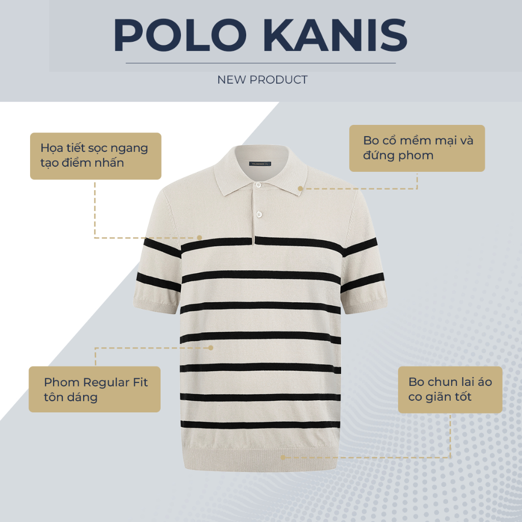 Áo polo dệt kim KANIS cao cấp, kiểu dáng classic sang trọng - POLOMANOR