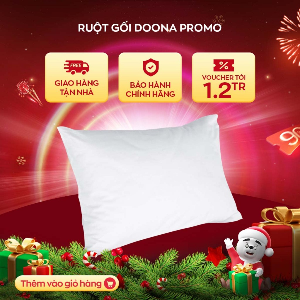 Gối ngủ Doona Promo cao cấp đàn hồi cao nhẹ nhàng êm ái thoáng hàng chính hãng Vua Nệm