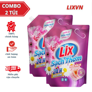 COMBO 2 túi  nước giặt Lix sạch thơm hương nắng hạ 3,5kg/túi, lưu hương tốt  2C-N7303 - LIXVN