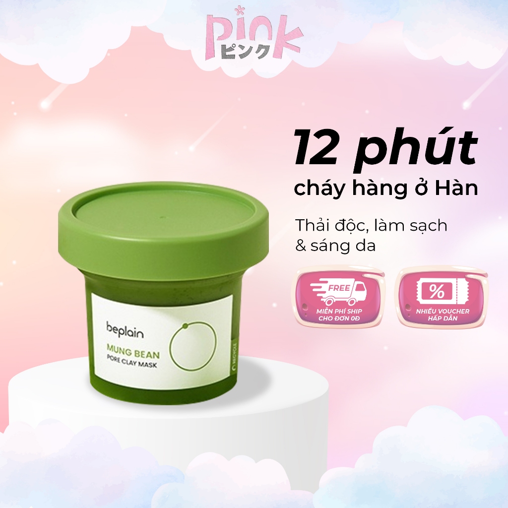 Mặt nạ đất sét BEPLAIN X LeoJ từ đậu xanh se khít lỗ chân lông giảm mụn đầu đen 120ml