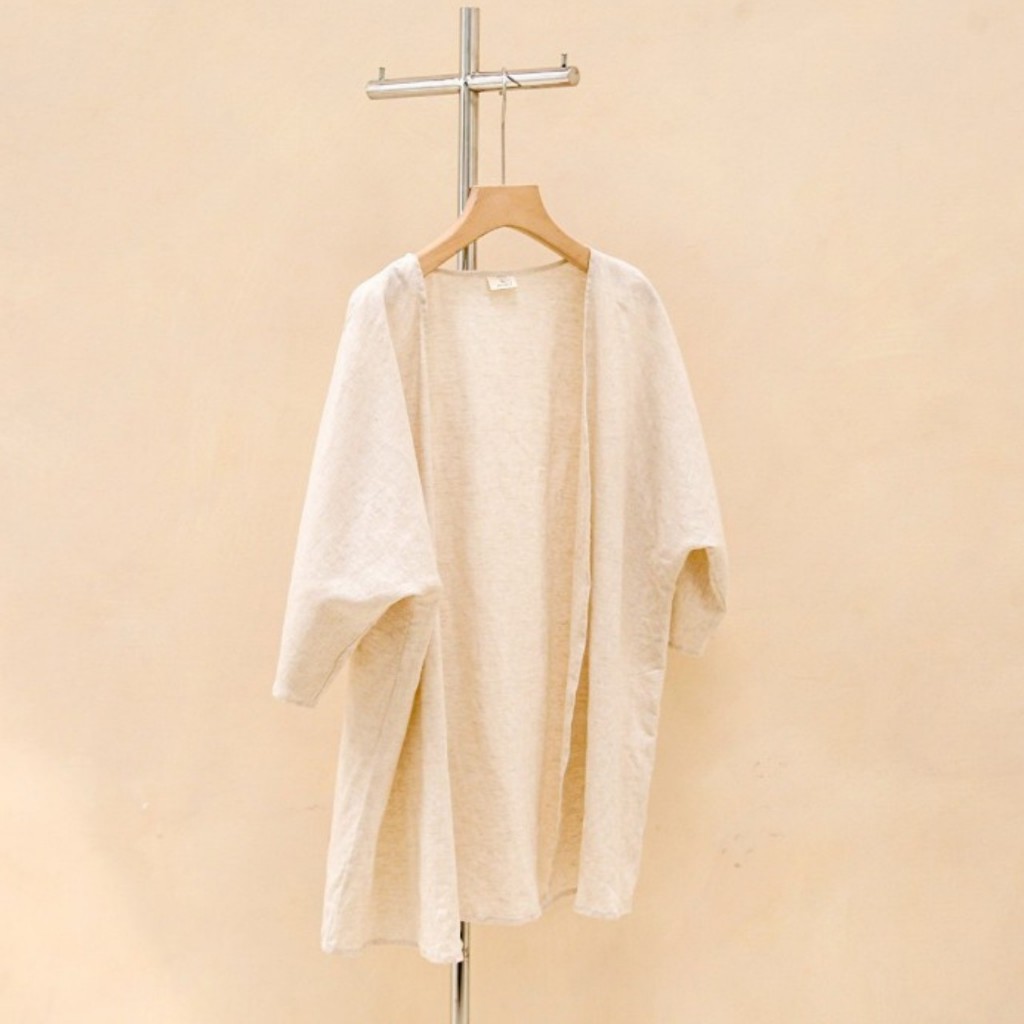 Áo khoác kimono nữ linen bột tay ngắn - ANAM