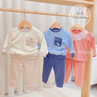 Bộ Quần Áo Moon Dài Cài Vai Nỉ Nhung Dày Dặn Cho Bé Trai, Bé Gái Size 6-9M đến 2-3Y