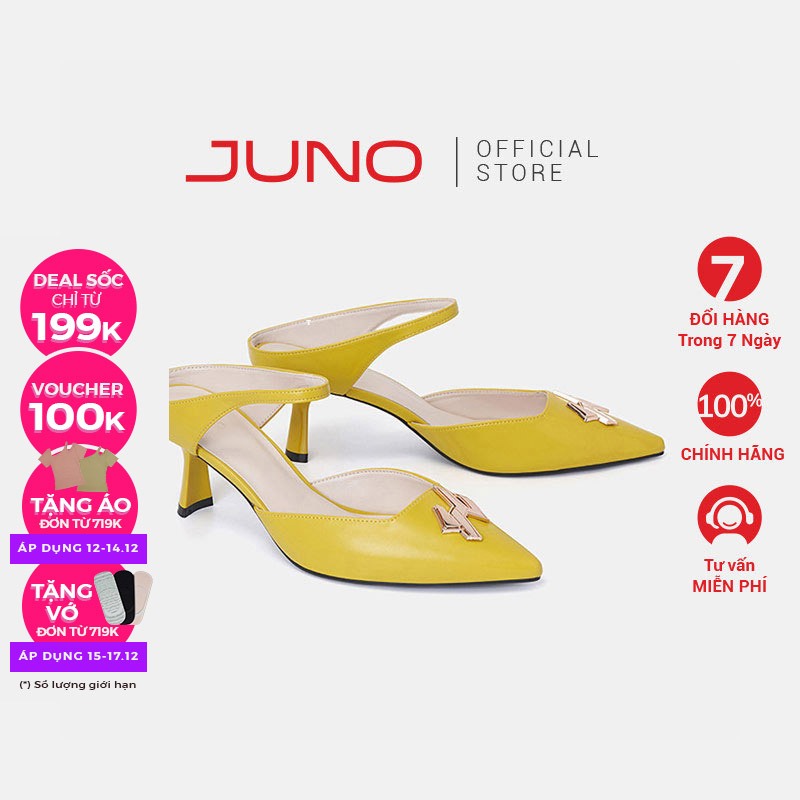 Giày Cao Gót Thời Trang JUNO Phối Khoá Trang Trí Jn CG07141