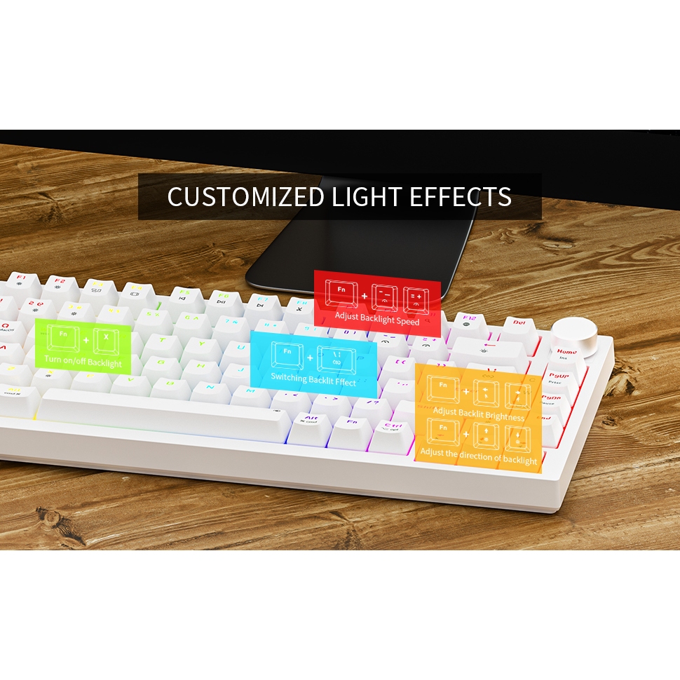 Bàn phím cơ có dây Gaming Newmen GM326, LED Rainbow, Keycap Doubleshot xuyên Led, Hotswap - Hàng chính hãng