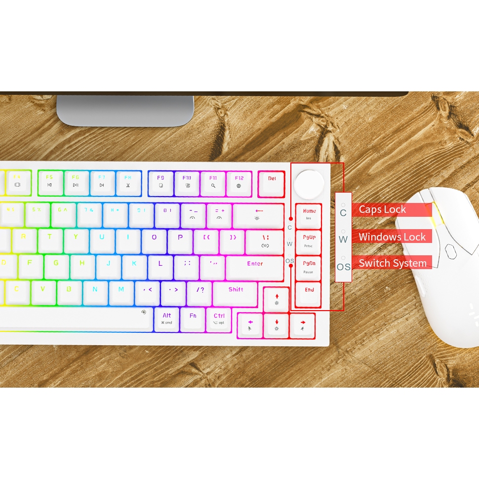 Bàn phím cơ có dây Gaming Newmen GM326, LED Rainbow, Keycap Doubleshot xuyên Led, Hotswap - Hàng chính hãng