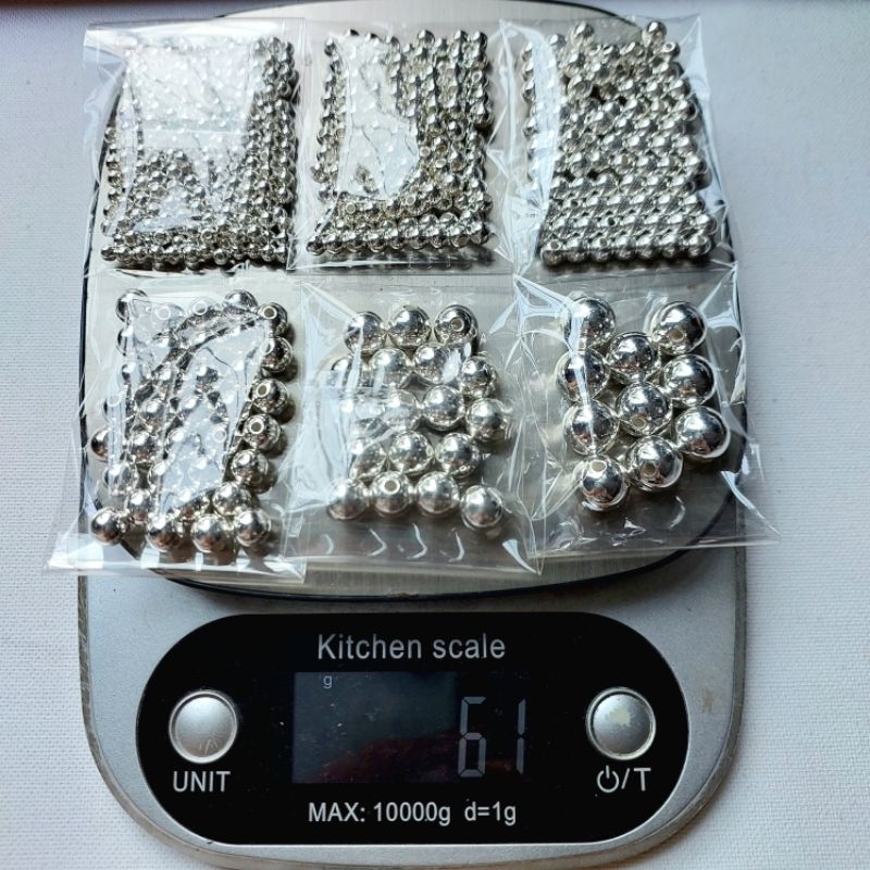 10gr Hạt Bẹt Tròn Nhựa ABS Xi Màu Kim Loại Sáng Bóng 4mm; 5mm; 6mm; 8mm; 10mm; 12mm