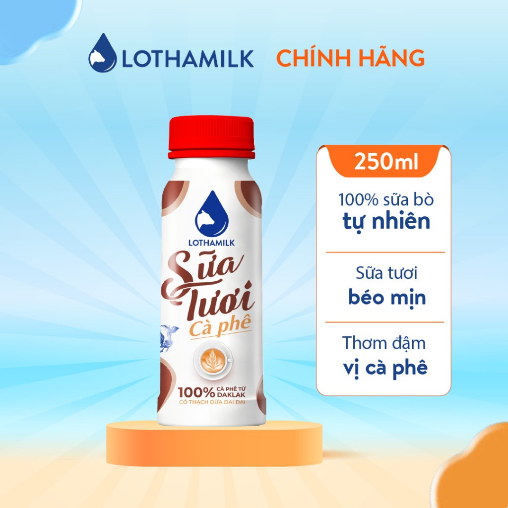 Sữa Tươi Cà Phê Thanh Trùng Lothamilk chai 250ml