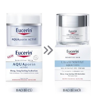 Kem dưỡng cấp ẩm cho da thường đến da hỗn hợp Eucerin Ultrasensitive Aquaporin Nourishing Cream 50ml