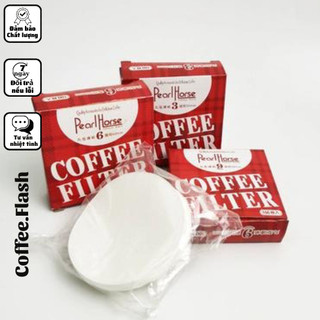 Giấy lọc cà phê màu trắng coffee filter cho ấm Moka pot- hộp 100c