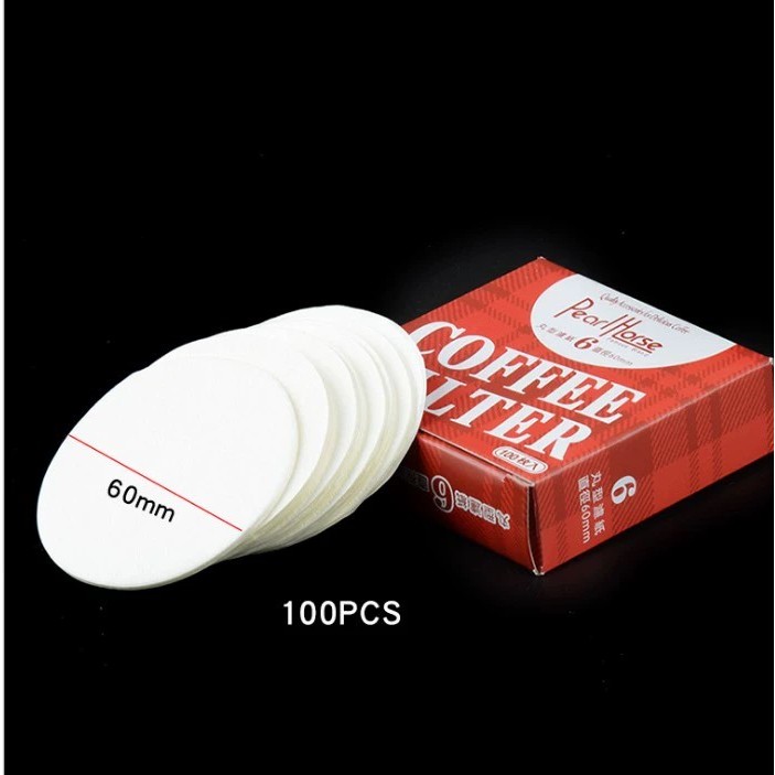 Giấy lọc cà phê màu trắng coffee filter cho ấm Moka pot- hộp 100c