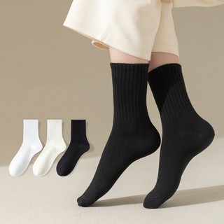 Tất cổ cao nữ nam vớ trắng đen siêu hot 2023 phong cách Vintage Hàn Quốc thời trang thể thao basic giá rẻ HANASO TD068