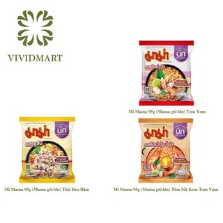 [GÓI LẺ] - MAMA - Mì MaMa gói lớn 95g 3 vị: Thịt heo bằm, Tôm TomYum, Tôm sốt kem TomYum - Mì Ăn Liền Thái Lan