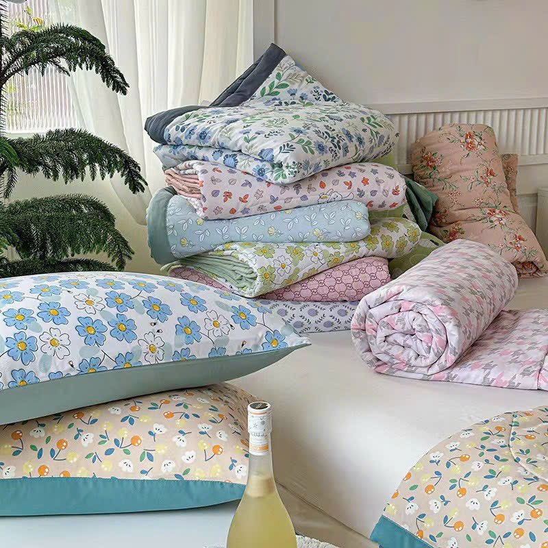 Set chăn ga cotton đũi hàn nhập khẩu cao cấp
