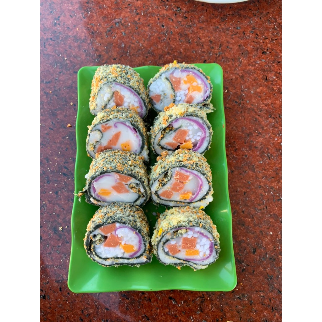 1 Đĩa Sushi, Mô hình cơm cuộn, kimbap giả, kim bắp chiên xù mô hình