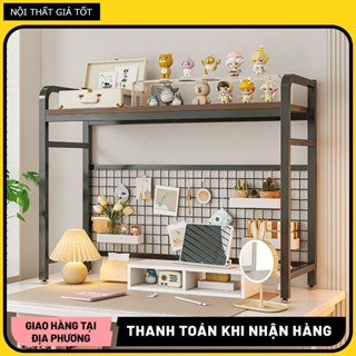 Kệ Để Đồ Bàn Làm Việc Bàn Học Kệ Chứa Đồ Đa Năng Kệ Sách Kệ Máy Tính 1/2 Tầng Khung Thép Cacbon Mặt Gỗ