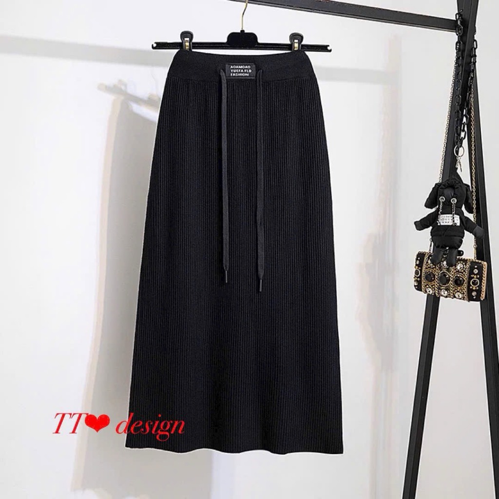 Chân váy len trơn dáng dài dây rút xẻ sau - Retrostyle - Chanvaylen0509_P13K3