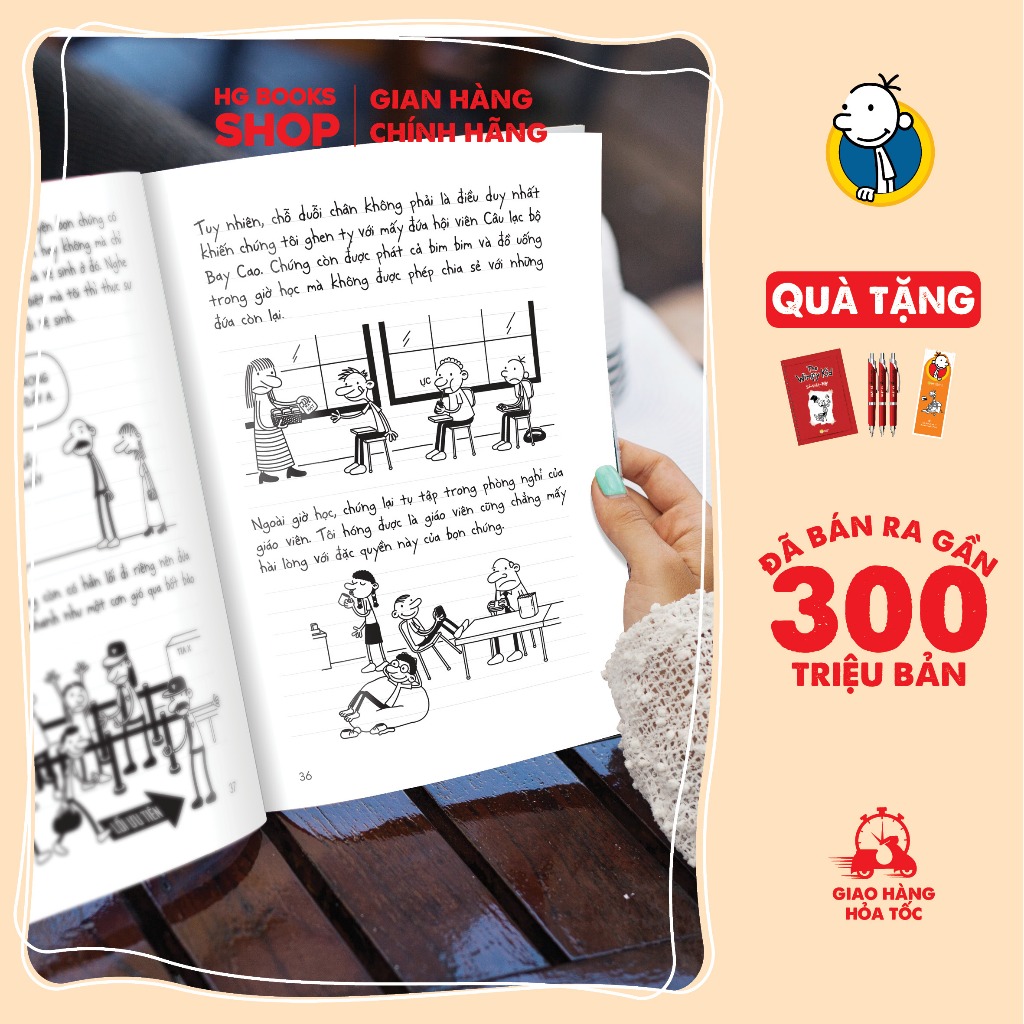 Combo 5 Cuốn  Sách Nhật ký Chú Bé Nhút Nhát - Diary Of a Wimpy Kid - Bản Tiếng Việt. Đã bán 300 Triệu Bản