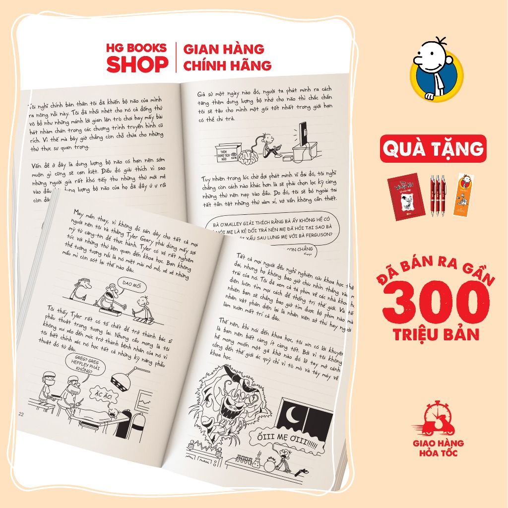 Combo 5 Cuốn  Sách Nhật ký Chú Bé Nhút Nhát - Diary Of a Wimpy Kid - Bản Tiếng Việt. Đã bán 300 Triệu Bản