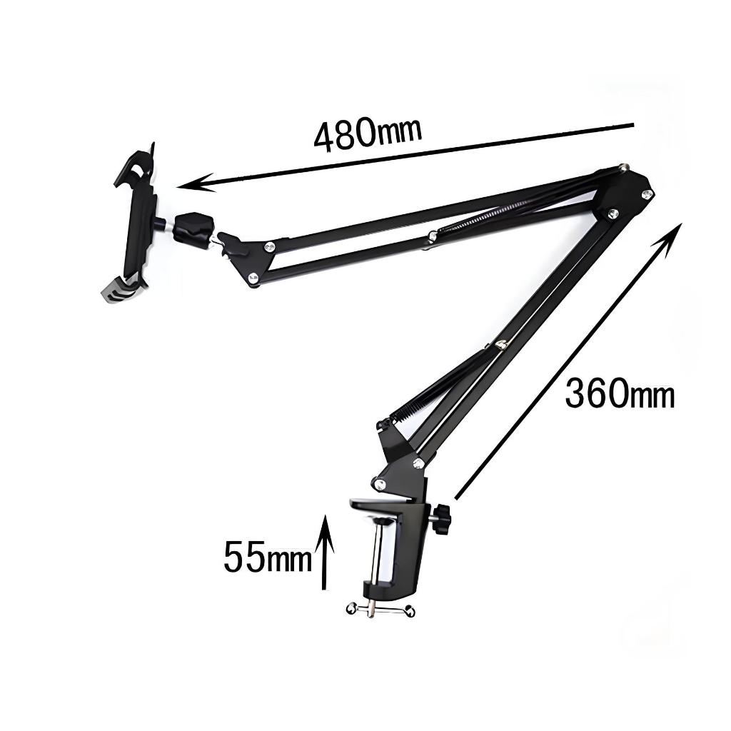 Kẹp ipad giá đỡ máy tính bảng 12.9 inch, giá đỡ điện thoại HSON kẹp cạnh bàn đầu giường xoay 360 độ điều chỉnh mọi hướng