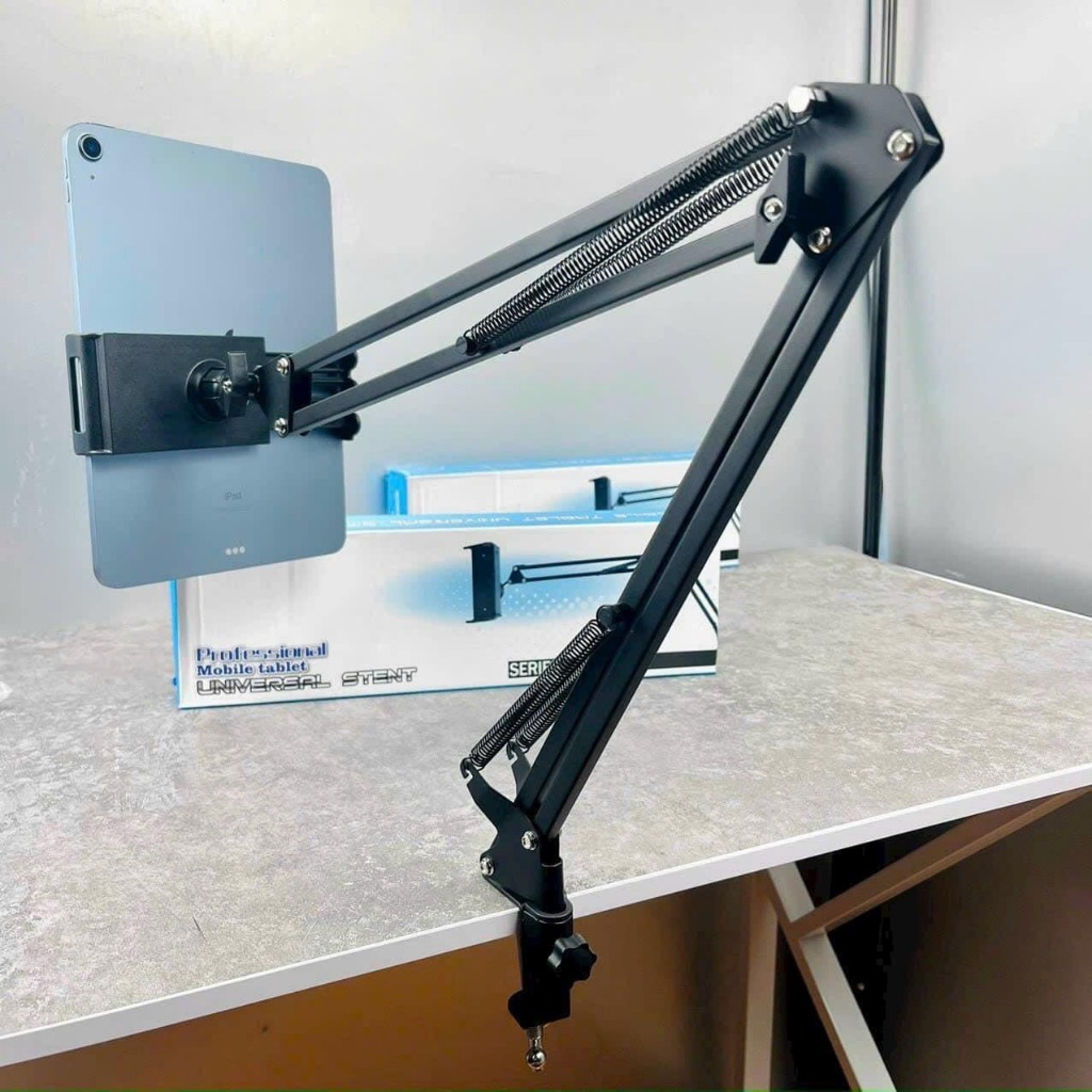 Kẹp ipad giá đỡ máy tính bảng 12.9 inch, giá đỡ điện thoại HSON kẹp cạnh bàn đầu giường xoay 360 độ điều chỉnh mọi hướng