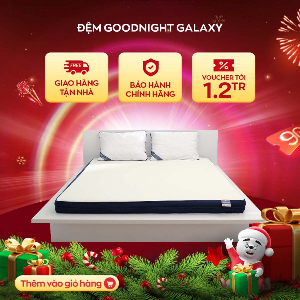 Nệm Foam Goodnight Galaxy nguyên tấm kháng khuẩn khử mùi 120x200,12cm