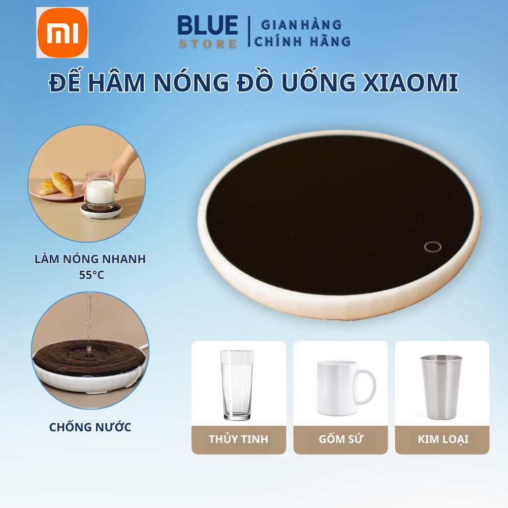 Đế Hâm Nóng Xiaomi OirM Thông Minh - Giữ Nhiệt Độ 55 ºC Làm Nóng Sữa, Cà Phê , Nước...,Mọi Chất Liệu Tiện Dụng An Toàn