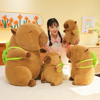 Gấu bông capybara đeo balo rùa xanh cao cấp