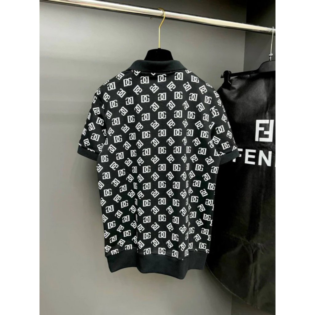 Áo thun polo cotton 100% in hình toàn thân D  G bigsize nam < 140kg