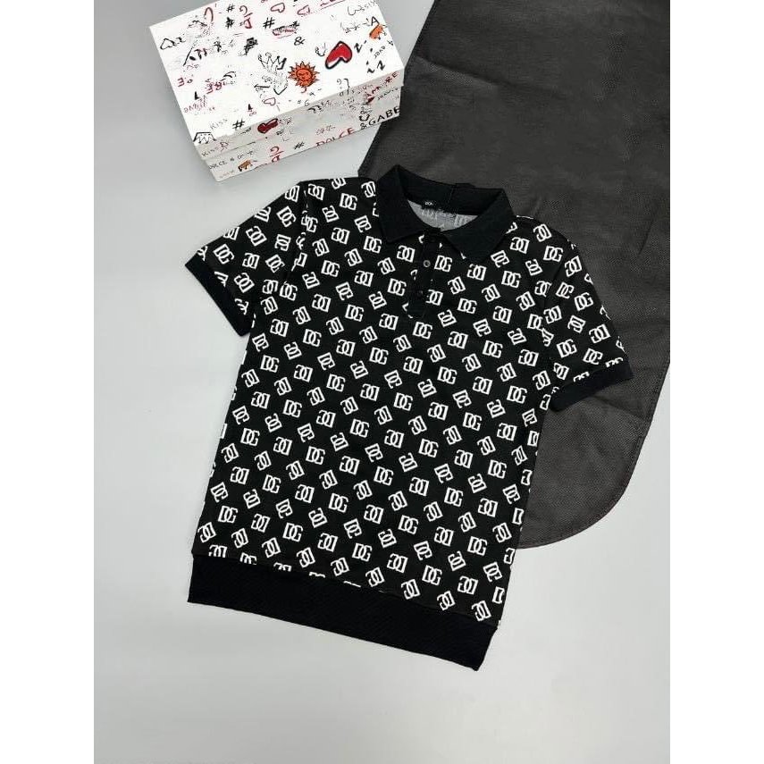 Áo thun polo cotton 100% in hình toàn thân D  G bigsize nam < 140kg