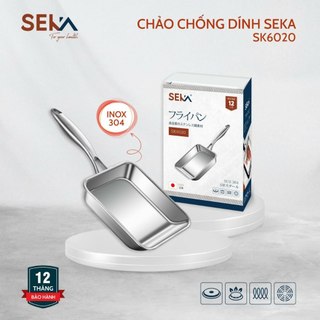 Chảo inox chống dính Seka Sk6020 đáy 5 lớp dẫn nhiệt nhanh toả nhiệt đều dùng cho mọi loại bếp, bảo hành chính hãng
