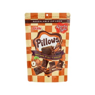 Snack Oishi Pillows nhân sô cô la vị hazelnut gói 85g