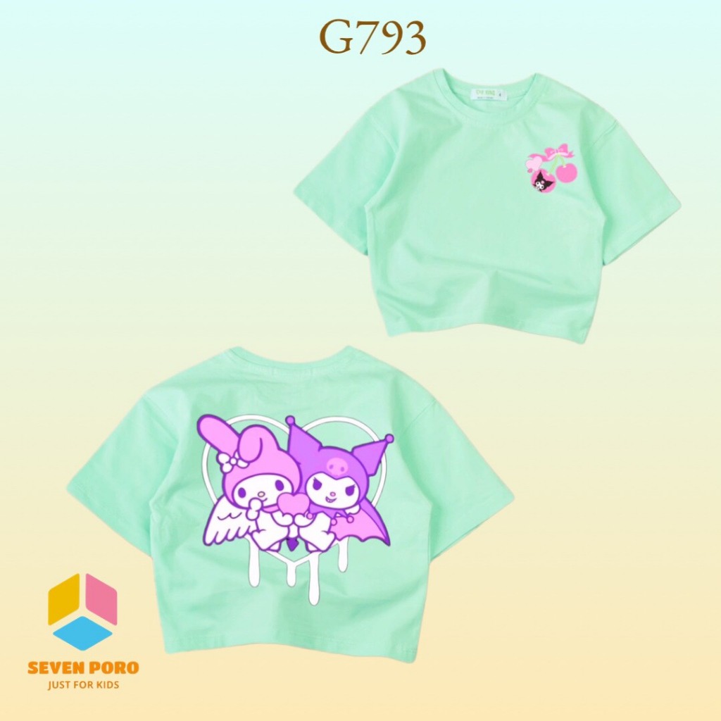 Áo Thun Form Lửng Bé Gái G793 Size 25-40kg - G&K Kids - SevenPoro