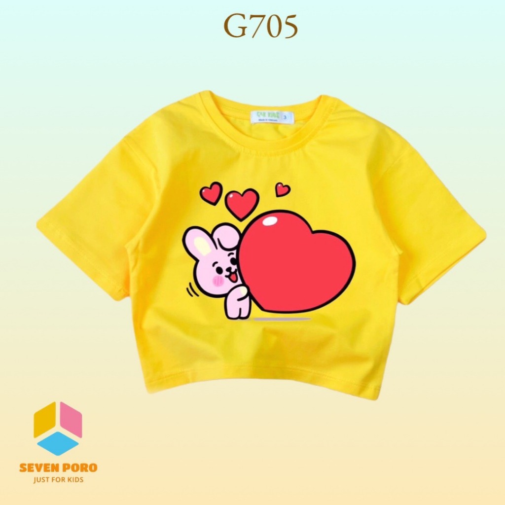 Áo Thun Form Lửng Bé Gái G705 Size 25-40kg - G&K Kids - SevenPoro